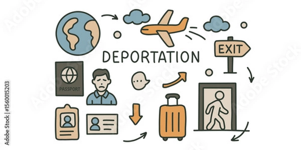 Obraz deportation and relocation of people vector illustration