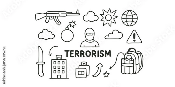 Obraz counter-terrorism and information security vector illustration