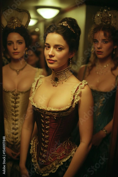 Obraz Courtesans prepare for evening engagement in a lavish setting during a historical drama