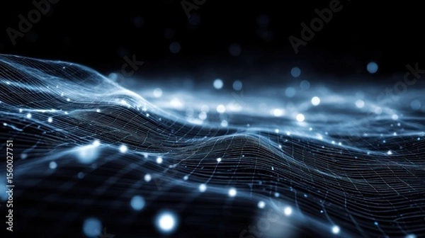 Fototapeta Digital network waves