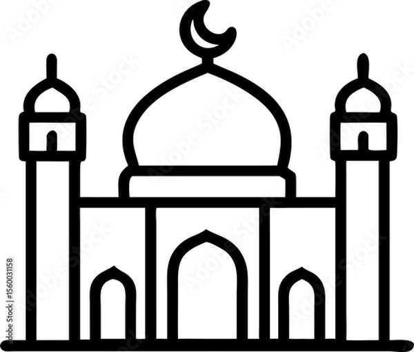 Fototapeta ICON, ISLAMIC MOSQUE, VECTOR