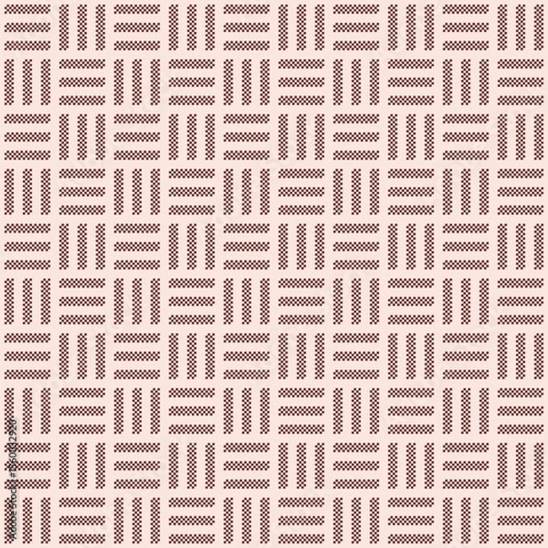 Fototapeta Wicker woven basket texture in beige. Seamless pattern vector illustration