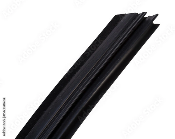 Fototapeta A black rubber sealant to seal the door windows of the car, preventing heat loss in the interior and moisture ingress. Gasket for repair in the workshop.