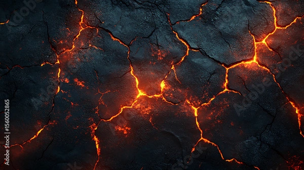 Obraz Intense orange light in deep cracks.
Abstract fiery texture.