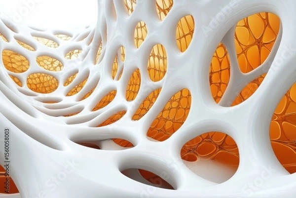 Fototapeta Interconnected Wonders An Abstract Architecture of Form and Light Texture Pattern Design Complex 3D