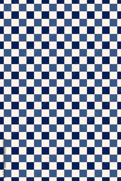 Obraz Seamless checkered pattern in color blue navy white