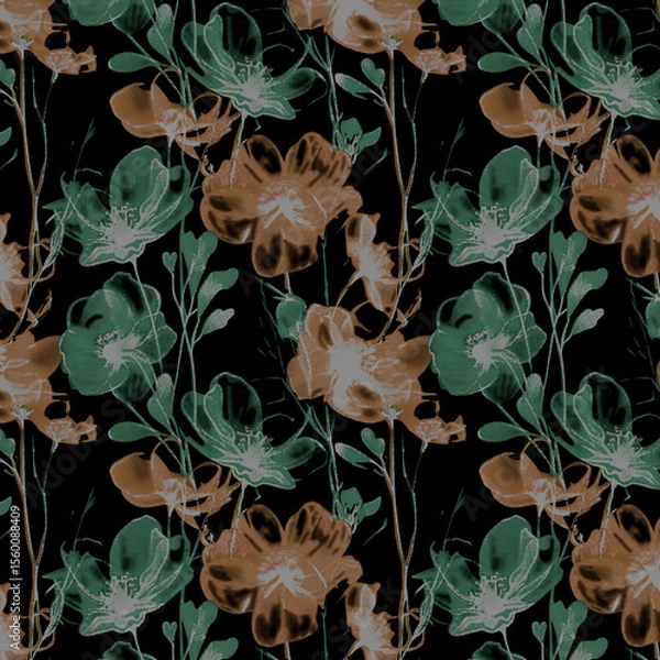 Obraz floral flower abstact grunge pattern digital textile pattern