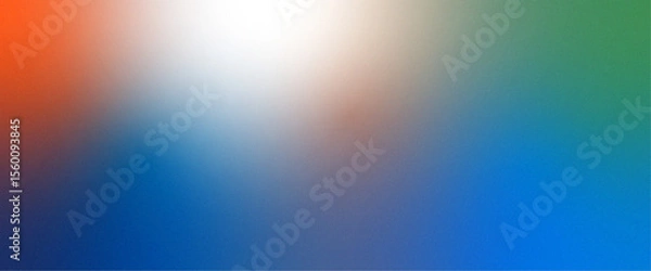 Obraz Red orange white blue green abstract background. Color gradient ombre blend. Soft blur texture. Smooth transition. Bright light center glow. Artistic mesh haze. Vivid bold vibrant digital design