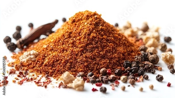 Fototapeta Berbere Spice Blend Isolated on White Background