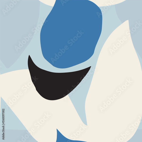 Fototapeta Seamless abstract pattern with bold organic shapes in modern collage style. Trendy, playful, and artistic seamless pattern in bright colors