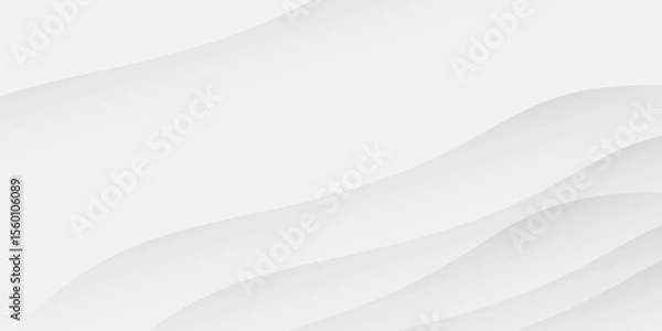 Fototapeta White geometric abstract background overlapping layers on bright space with line effect decoration. Circle style concept modern graphic design element for banner, flyer, card.