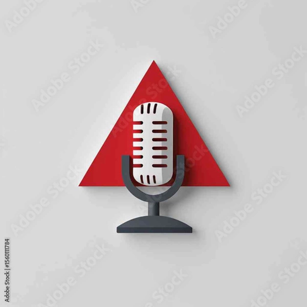 Obraz retro microphone on a black background