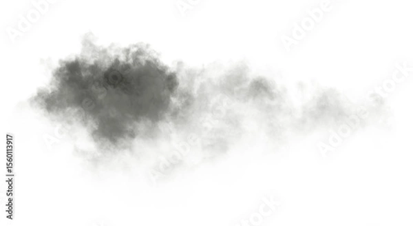 Obraz Wispy cloudy mass flow cut out on transparent backgrounds 3d illustrations png