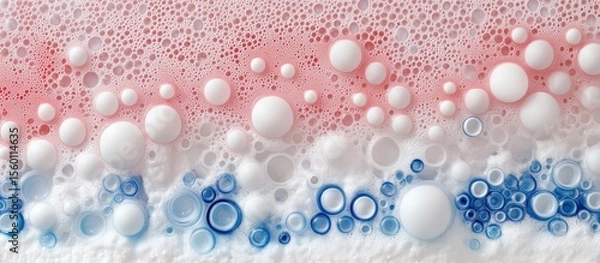 Fototapeta Abstract pattern of bubbles in pink, white, and blue