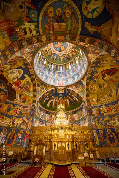 Fototapeta image from inside a church in Romania with paintings specific to the area and the Orthodox religion