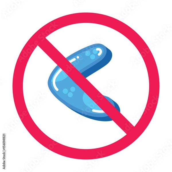 Obraz Forbidden sign with less than symbol, no less than sign, smaller than prohibition sign, flat icon design vector illustration, isolated on white background