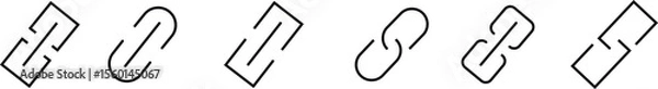 Fototapeta Attachment link icon set, Internet URL webpage url link vector. Chain, link symbol collection isolated on transparent background, Paperclip Hyperlink Icon. link From contact and communication device.