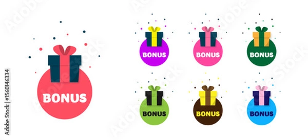 Obraz set of stickers of multi-colored bonuses vector design on a transparent background