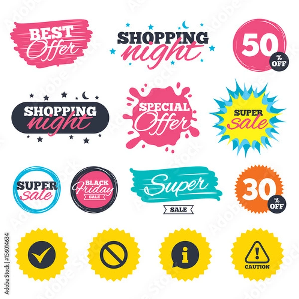 Fototapeta Information icons. Stop prohibition symbol.