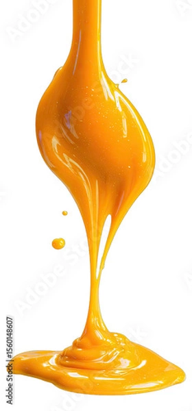 Obraz A stream of amber liquid pouring downward, creating a dynamic, flowing shape