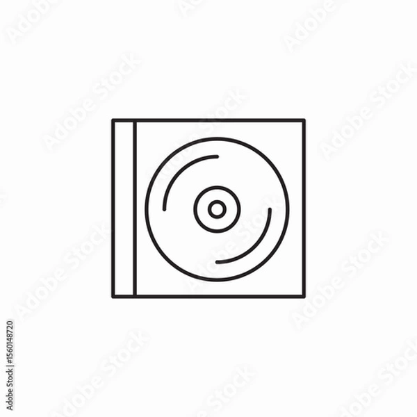 Fototapeta cd case icon sign vector