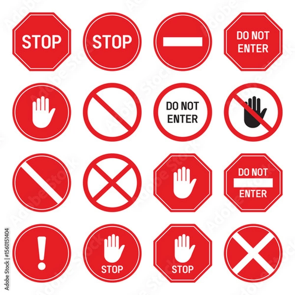 Obraz Various Stop Signs Collection