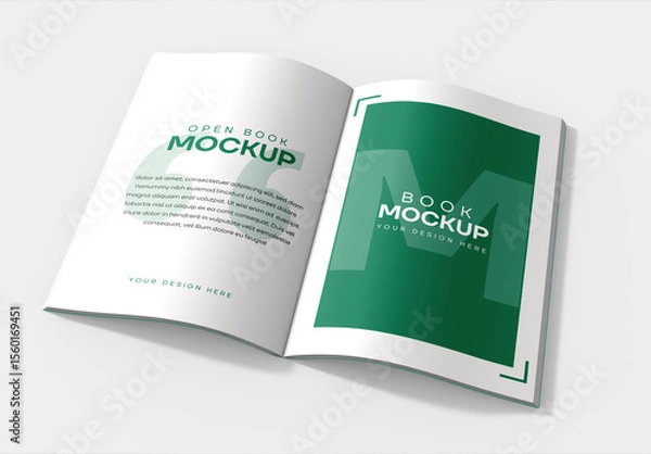Obraz Hardcover & Softcover Open Book Mockup PSD 