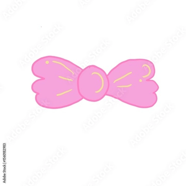 Fototapeta pink ribbon with bow, icon object
