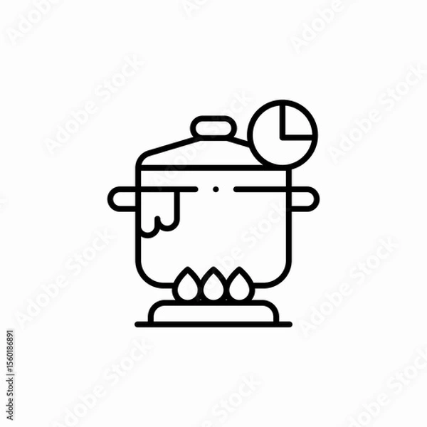 Obraz pot cook time icon sign vector