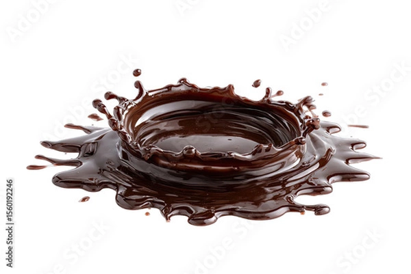 Obraz Dark chocolate liquid splash on black background