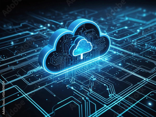 Fototapeta Cloud Computing Data Storage, Networking, and Digital Transformation