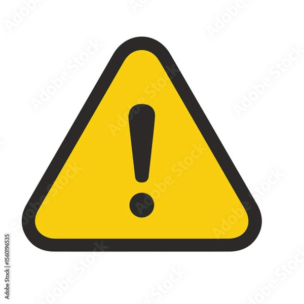 Fototapeta Warning Triangle with Exclamation Mark Icon. symbol indicates caution, alert, error, or important notice. It is widely used for safety warnings, system alerts, and general attention-grabbing purposes.