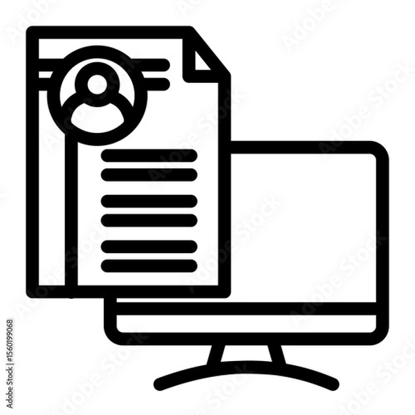 Obraz Professional Resume Document from the Business Automation icon collection (Outline style)
