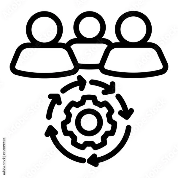 Obraz Human Resources Management System from the Business Automation icon collection (Outline style)