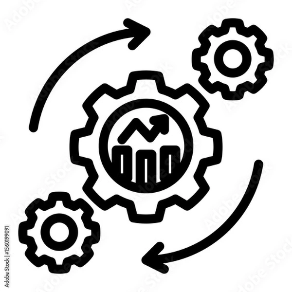 Obraz Smart Process Synchronization from the Business Automation icon collection (Outline style)