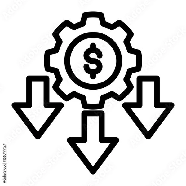 Obraz Cost Optimization Strategy from the Business Automation icon collection (Outline style)
