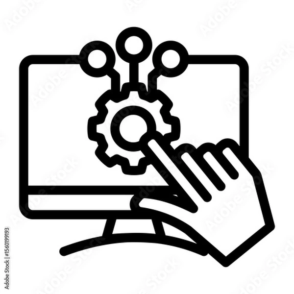 Obraz Interactive Control Panel from the Business Automation icon collection (Outline style)