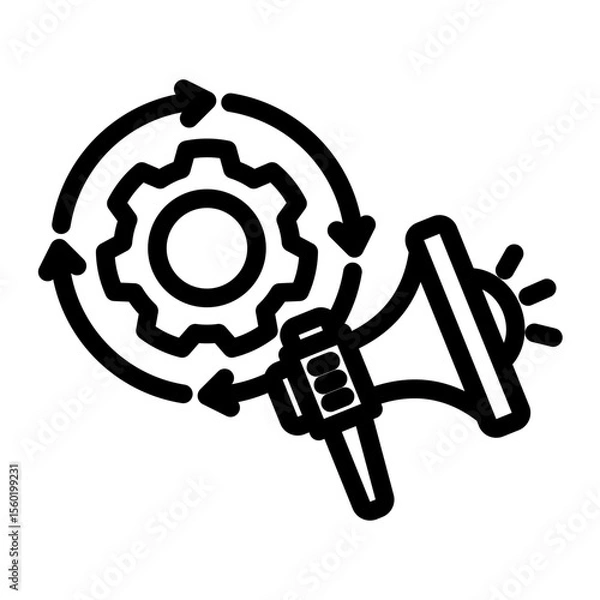 Obraz Automated Campaign Manager from the Business Automation icon collection (Outline style)