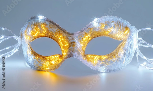 Fototapeta Elegant masquerade mask, illuminated