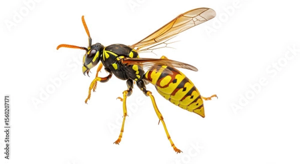 Obraz Isolated Wasp with Yellow Stripes