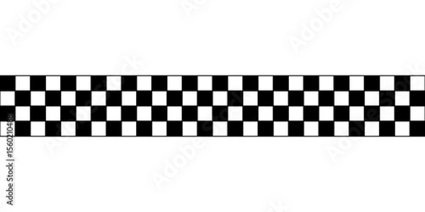 Obraz Black and white checkered rectangular frame. Square racing checkerboard pattern. Chessboard geometric pattern. Rally checkerboard pattern. Finish racing frame. Vector illustration on white background