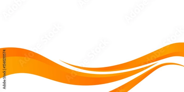Obraz orange and white business wave banner background. overlapping vector waves background.