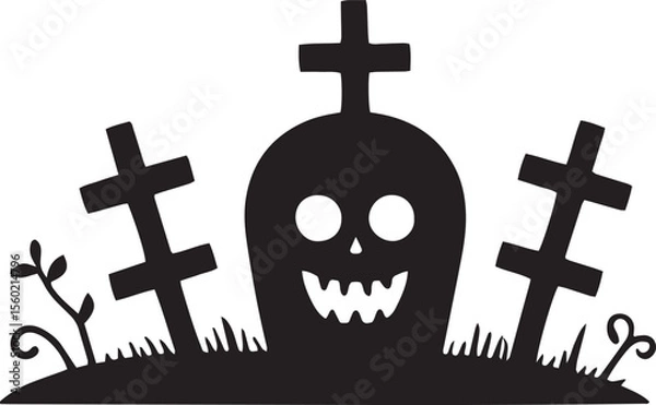 Obraz Danger Skull Vector – Pirate Warning Symbol Clipart