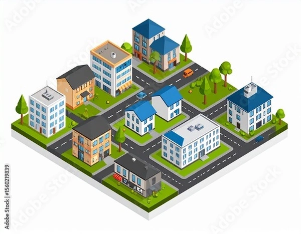 Fototapeta アイソメトリック　街