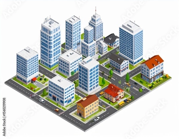Obraz アイソメトリック　街