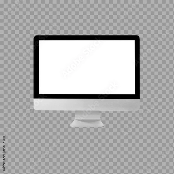 Fototapeta Modern Desktop Monitor with Blank Screen – Isolated on Transparent Background


