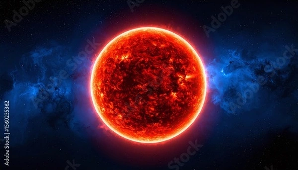 Obraz sun in space with geomagnetic explosion