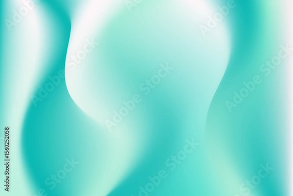 Fototapeta Pink, mint aquamarine color blurry wavy background with copy space. Aesthetic iridescent smooth gradient neon watercolor motion water backdrop. Fluid backdrop for presentation, poster, product display