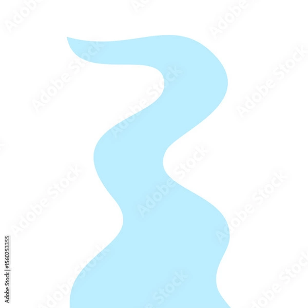 Obraz Illustration of a winding river flow