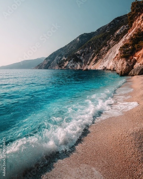 Obraz Tranquil beach scene at sunrise